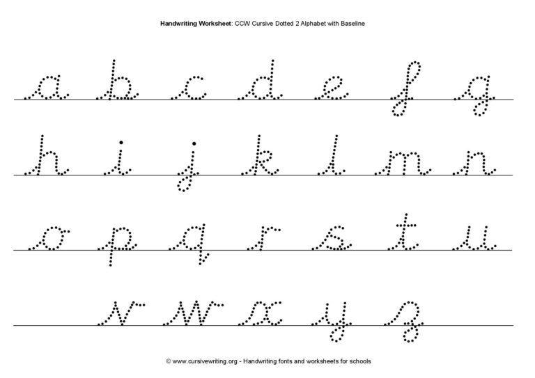 Free Cursive Letter Formation Worksheets
